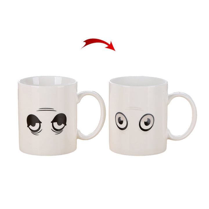 Wake-Up Eyes Magic Varmefølsom Fargeforandre Keramisk KaffeKopp | Luvikno