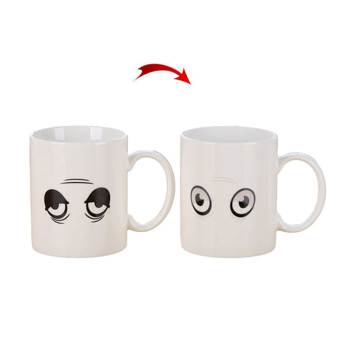 Wake-Up Eyes Magic Varmefølsom Fargeforandre Keramisk KaffeKopp | Luvikno