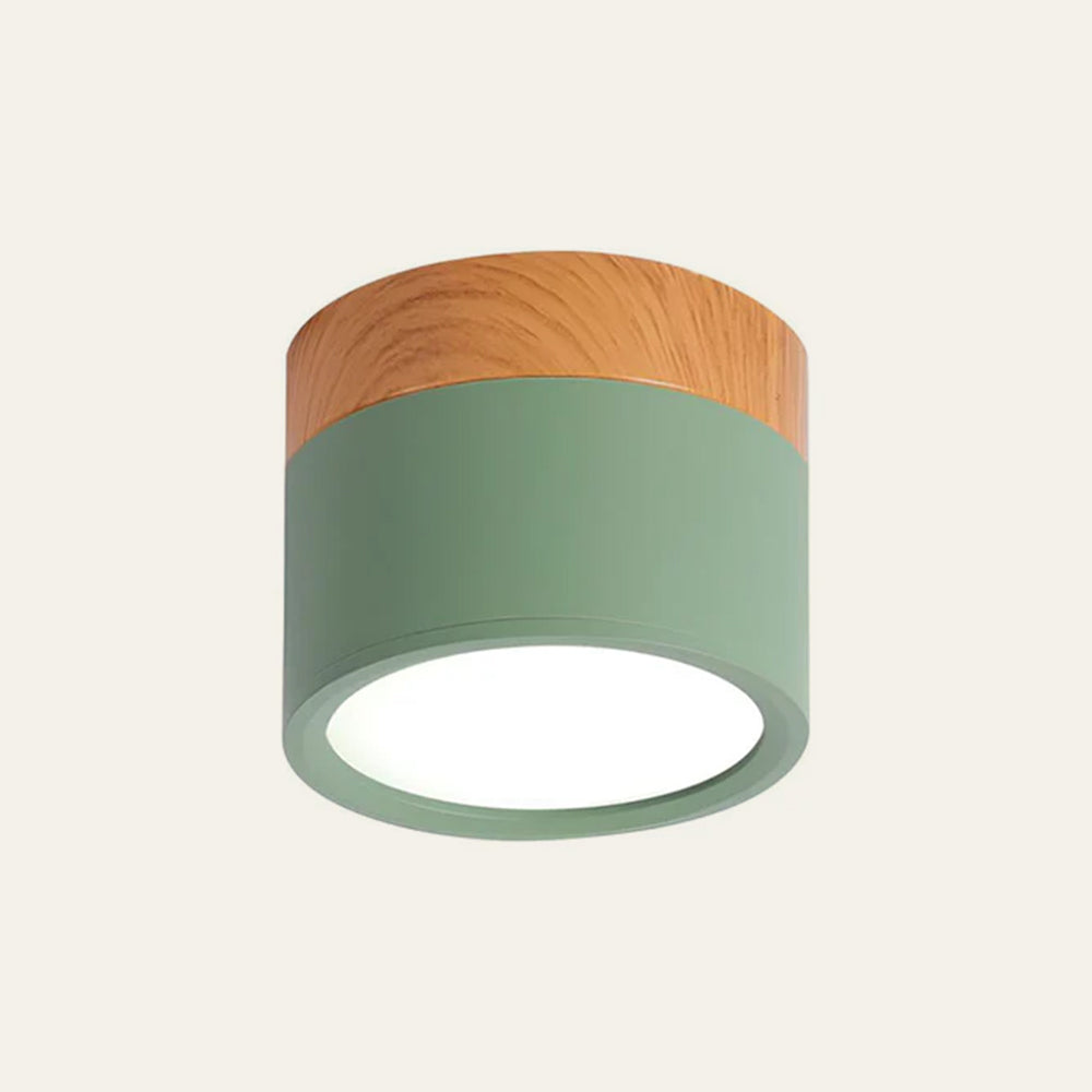 Taklampe med rosa flush trefinish Luvikno
