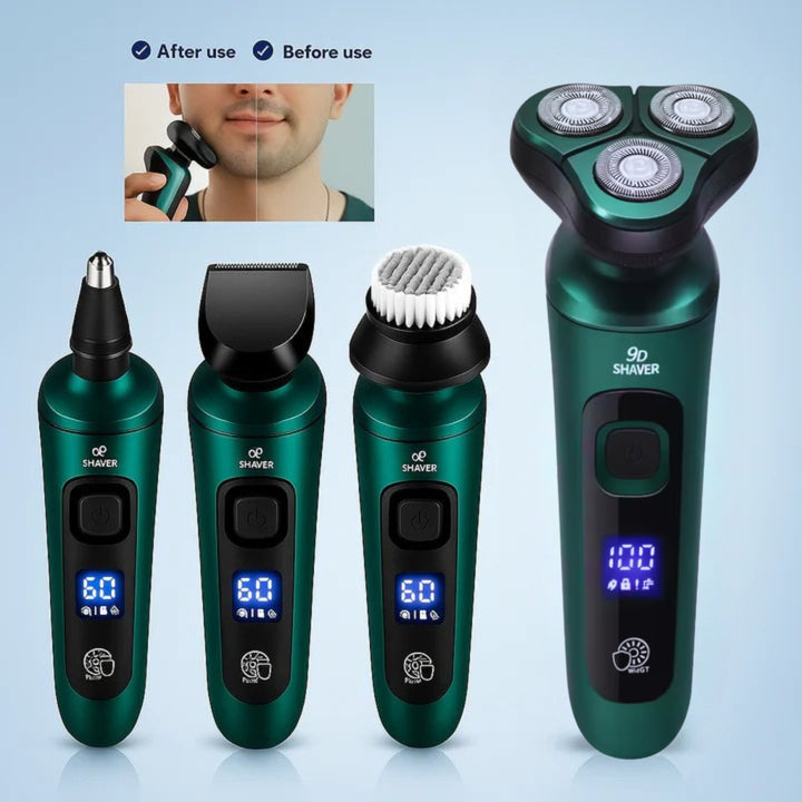 4-i-1 Grooming – Vanntett – LED-skjerm – USB-oppladbar – Fuktig og tørr barbering Luvikno