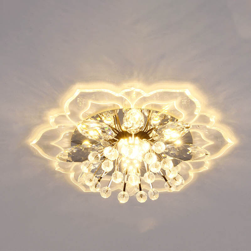 Luvikno | GlowPetal LED Krystall Taklampe | Blomsterformet | Moderne Design | Energisparende | Dekorativ Belysning