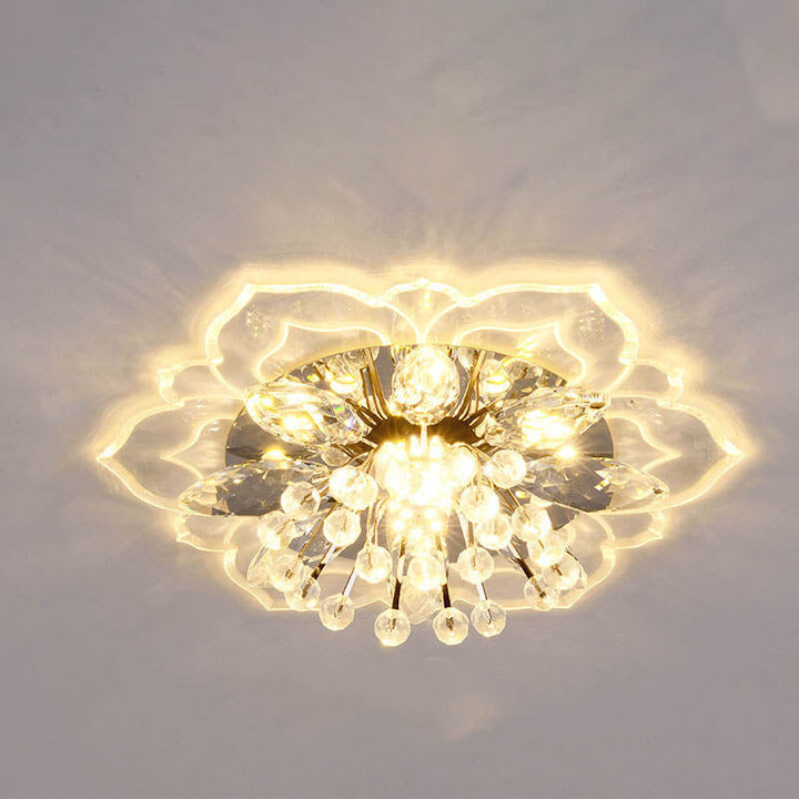 Luvikno | GlowPetal LED Krystall Taklampe | Blomsterformet | Moderne Design | Energisparende | Dekorativ Belysning