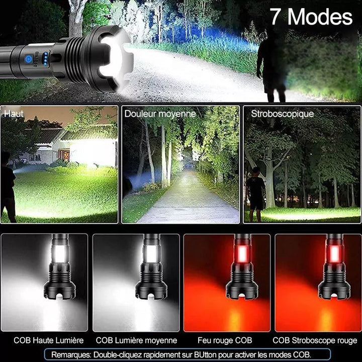 Taktisk oppladbar laser LED lommelykt | luvikno