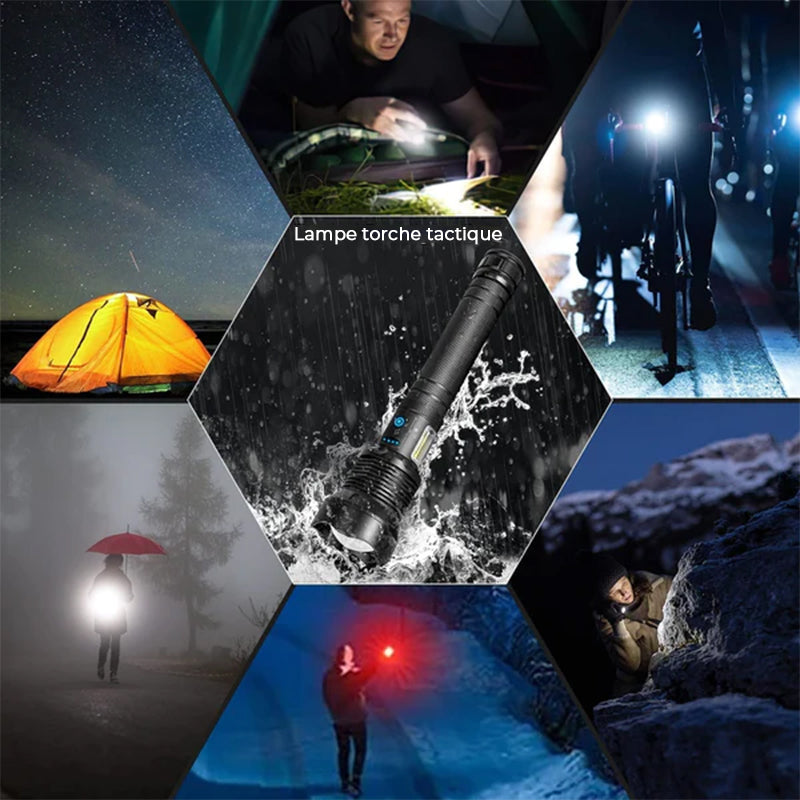 Taktisk oppladbar laser LED lommelykt | luvikno