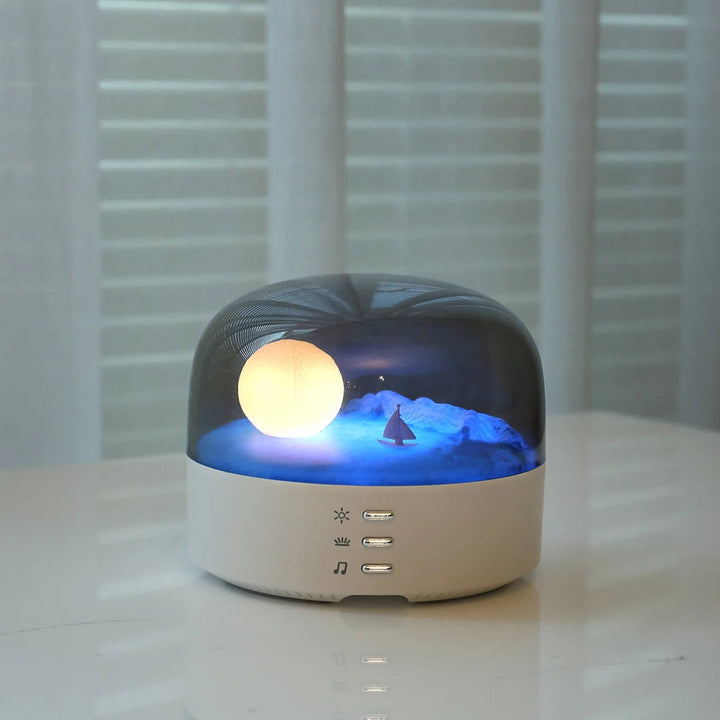 3D Mysterious Moon LED Nattlys Høyttaler | Luvikno