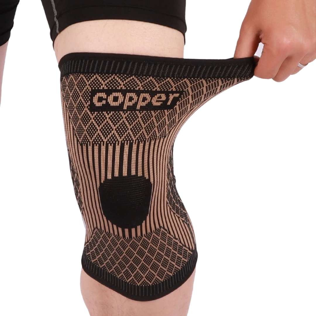 CopperFlex Kneebånd med kompresjon | for smertelindring - støtte - mobilitet - perfekt for utøvere, arthritis, seniorer og skadegjenoppretting Luvikno