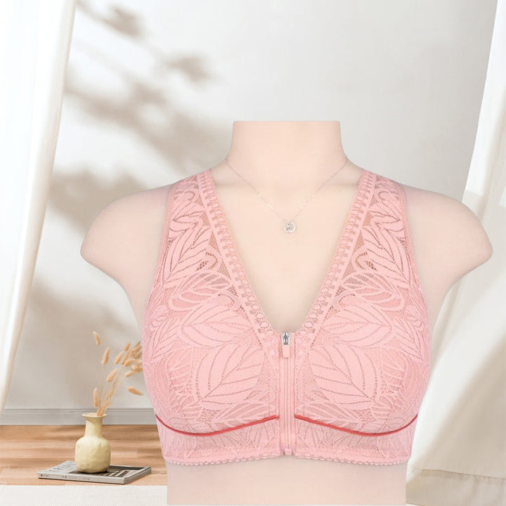 Luvikno | Ensfarge Lacy Lingerie med Frontglidelås