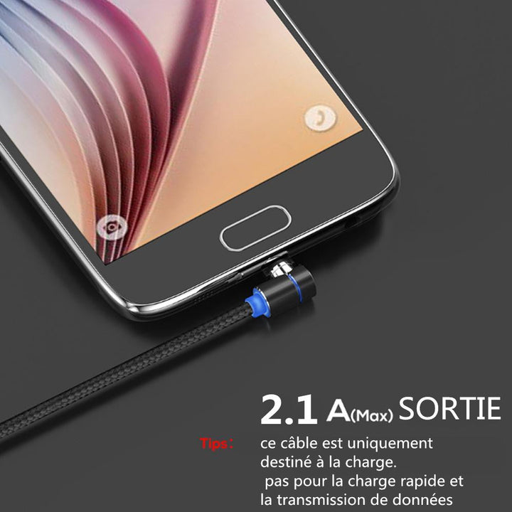3 i 1 magnetisk USB-ladekabel med LED-lys | luvikno