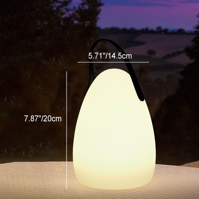 Moderne Enkelhet Plast Rund Kvadratisk Hånd LED Bordlampe For Utendørs Terrasse | Luvikno