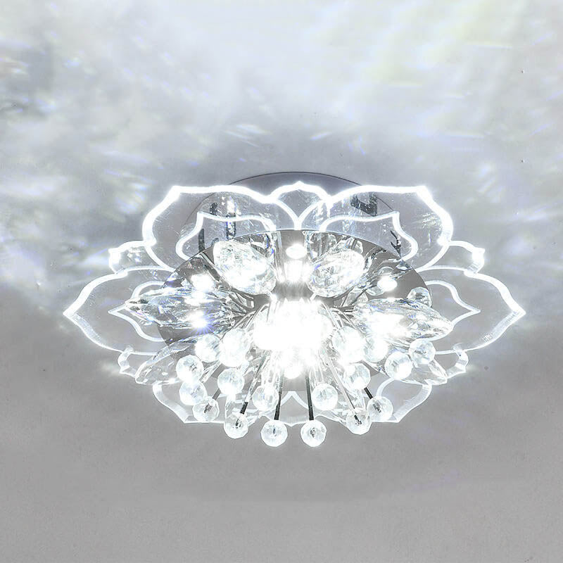 Luvikno | GlowPetal LED Krystall Taklampe | Blomsterformet | Moderne Design | Energisparende | Dekorativ Belysning