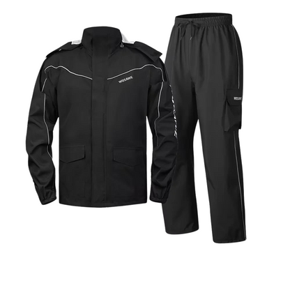 Luvik | Miesten moottoripyörä sadejakku vesitiivis - Heijastava musta/vihreä S-2XL