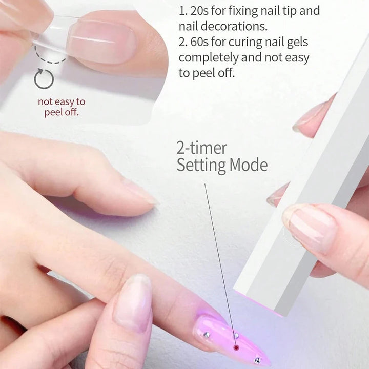 Oppladbar UV Neglelamp med Portabel Holder Luvikno