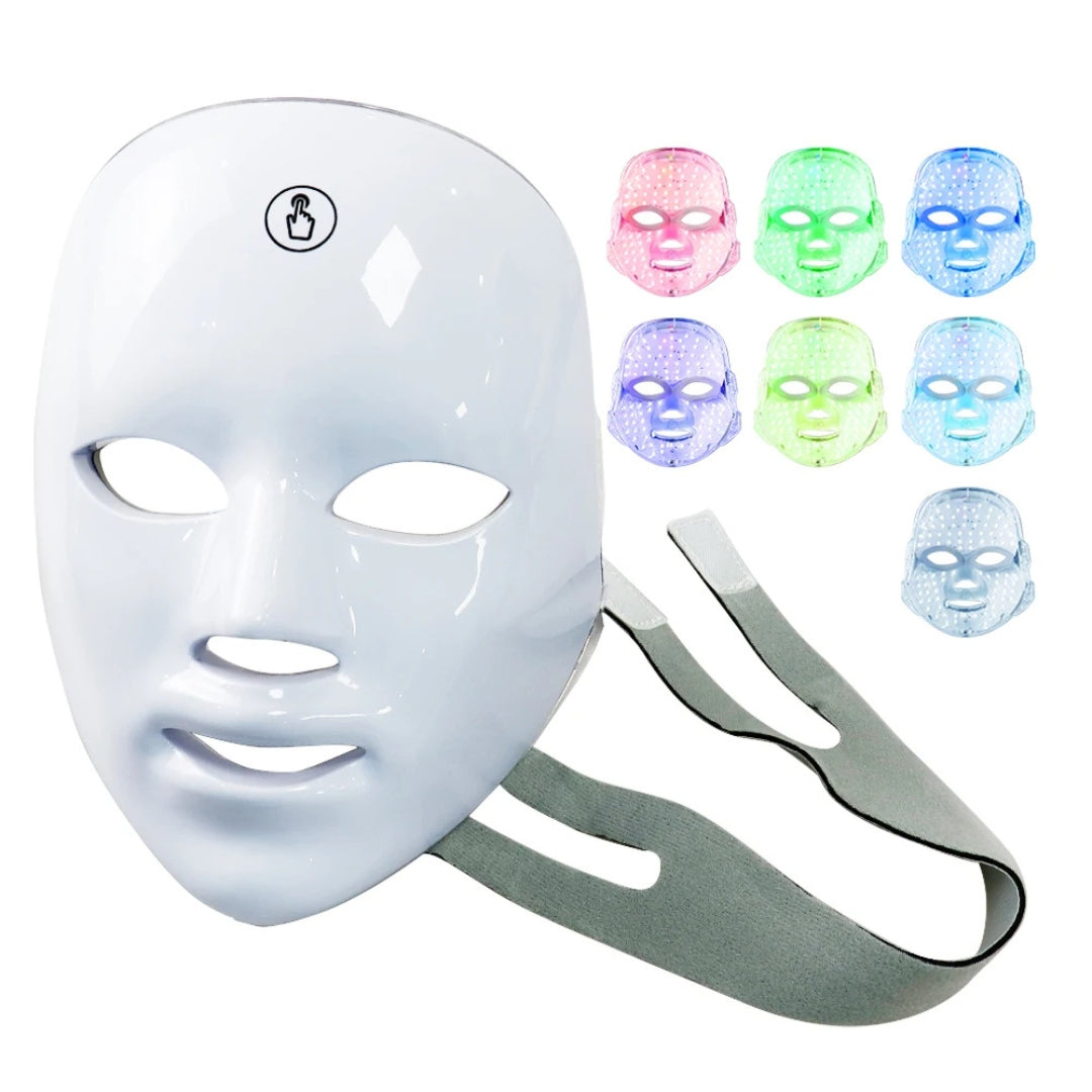 GlowSkin Pro LED Lysbehandling Maske | Stimulerer Kollagen - Reduserer Rynker - Forbedrer Hudtexture - Beroliger Rødhet Luvikno