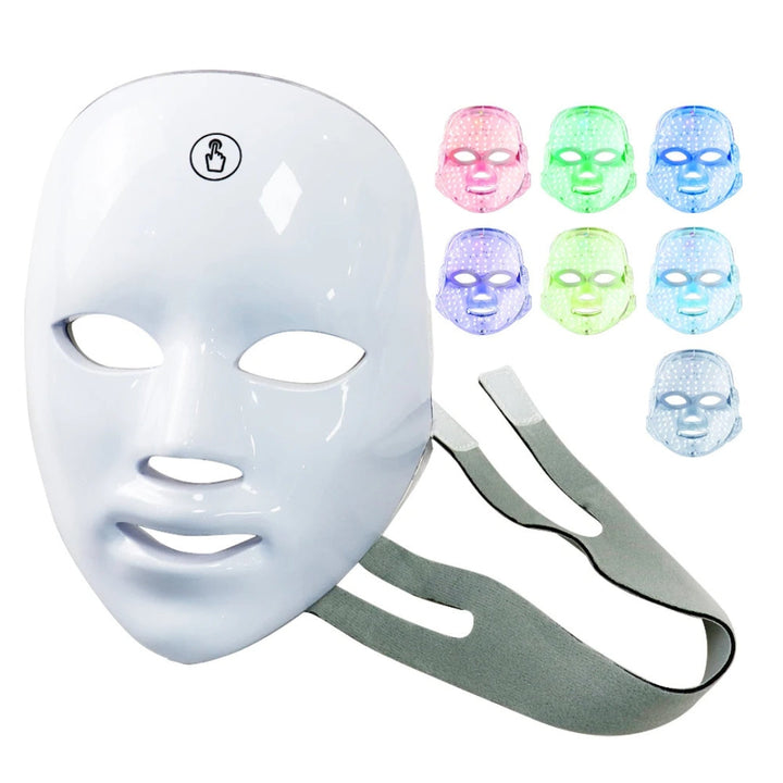GlowSkin Pro LED Lysbehandling Maske | Stimulerer Kollagen - Reduserer Rynker - Forbedrer Hudtexture - Beroliger Rødhet Luvikno