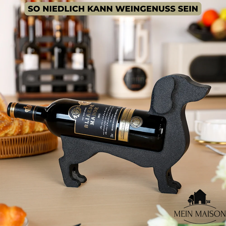 Luvikno | Vinflaskeholder Dachsund CorkHound | Original Design | Solid & Dekorativ | For 375–500 ml