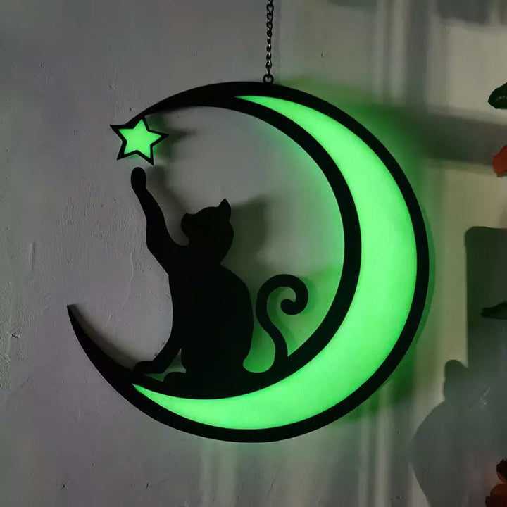 Luvikno | Moon Cat Dekorasjon Anheng laget av Akryl