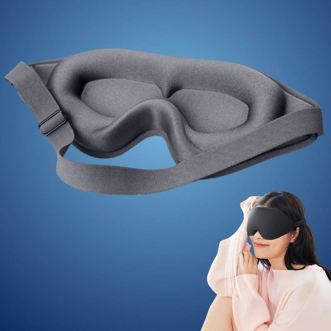 DreamSeal 3D Søvn Øyemasker | Lysblokkerende Maske - Søvn Blindfold - for Reiser - Meditasjon - Insomni - Dyp Søvn - Justerbar Stropp Luvikno