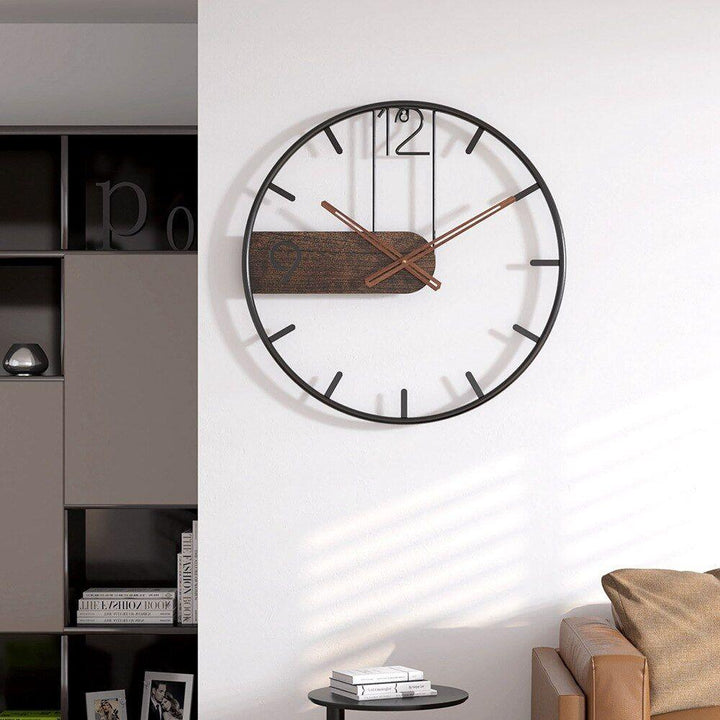 GrandeTime Klok - Moderne stor rund metallveggklokke | Luvikno