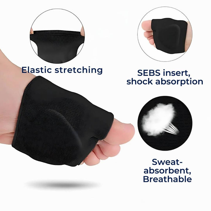 CushionFlex Fremre fotbeskyttelse | Silikon Gelpute - Absorberer støt på foten - Smertelindring - for Metatarsalgia - Daglig komfort Luvikno