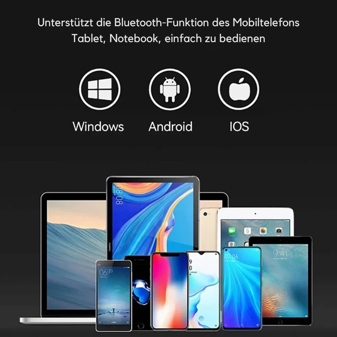 Luvikno | Sammenleggbar Bluetooth-tastatur med berøringsplate | Bærbart trådløst mini-tastatur for Windows, Mac, iOS og Android
