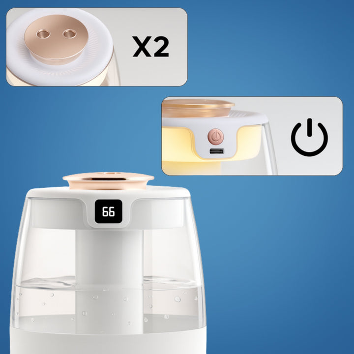 Stille Nattlysmodus – 1300 ml Tank – Tørr Luftlindring for Soverom & Barnerom Luvikno