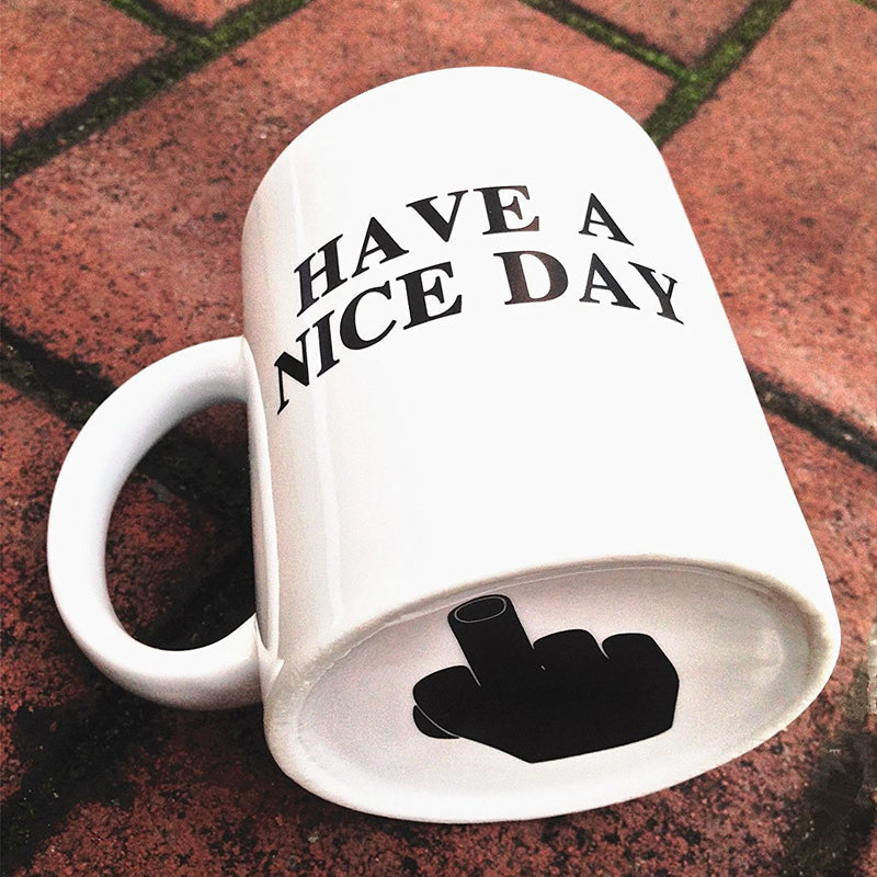 Ha en fin dag kaffekopp midtfinger morsom kopp nyhetsgave | Luvikno