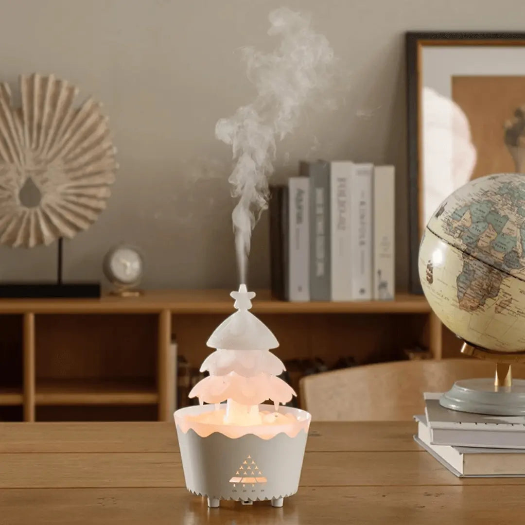 Luvikno | AromaBoom jule diffuser – Ultrasonisk luftfukter med LED og USB