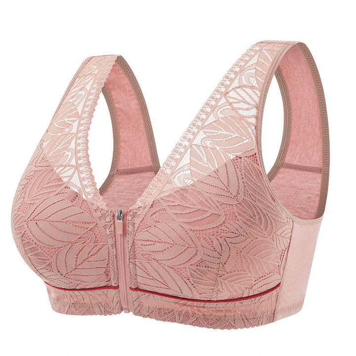 Luvikno | Ensfarge Lacy Lingerie med Frontglidelås