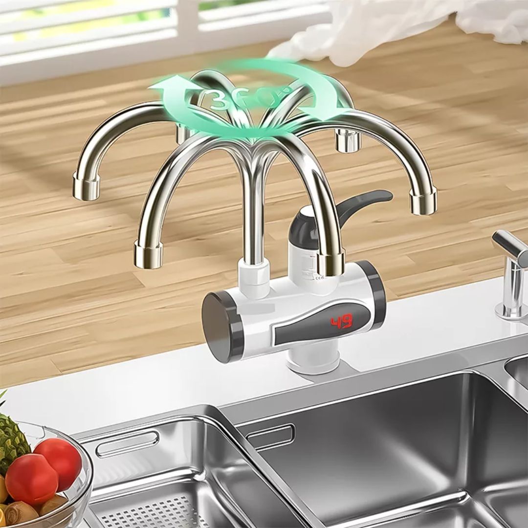 AquaSwift | Instant varmtvannstap – tankløs design – kompakt energieffektiv enhet – ideell for kjøkken og bad Luvikno