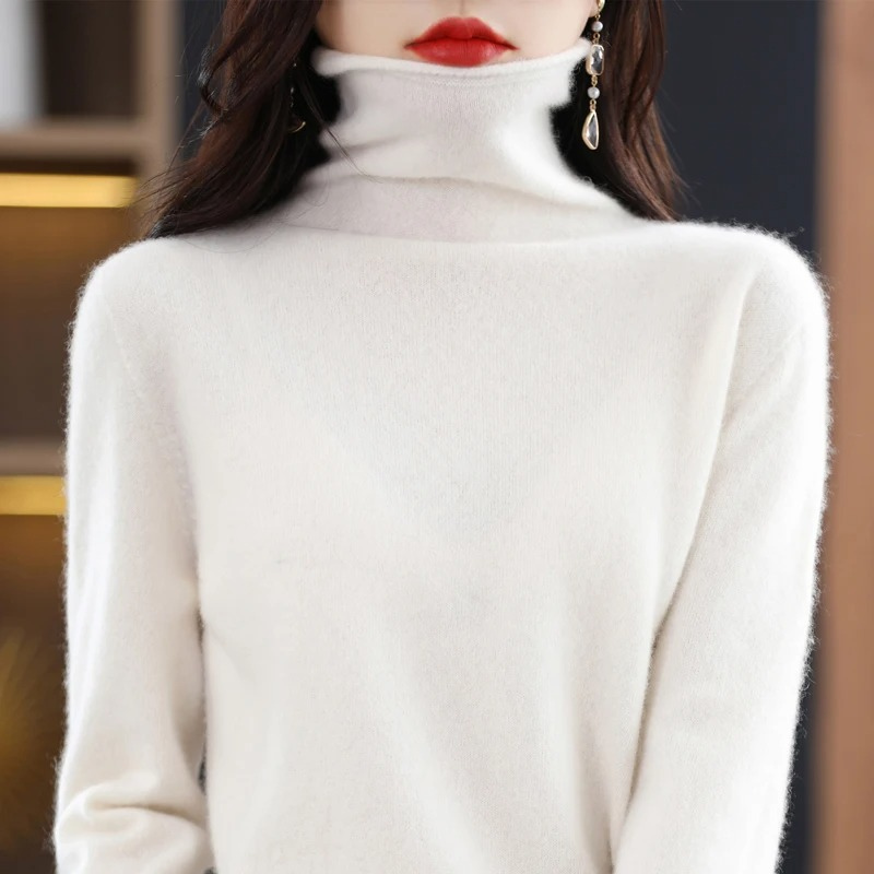 Luvik | Luksus Cashmere Genser til Kvinner Myk Pikketopp, Varm & Stilig