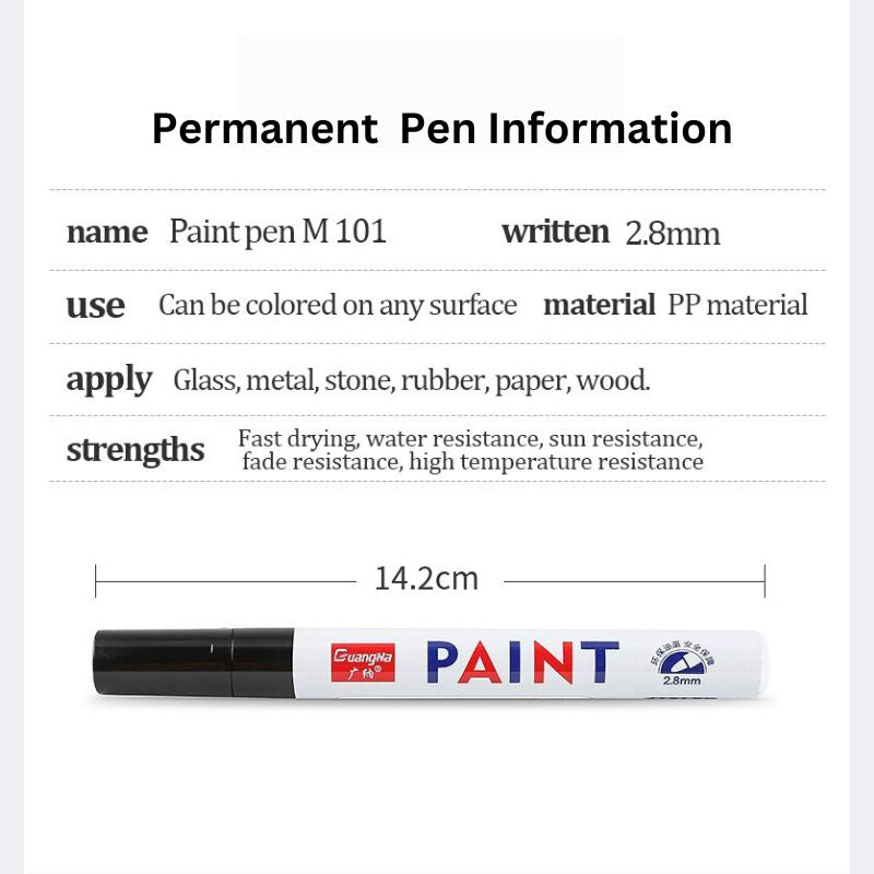 Vanntett Permanent Dekk Maling Penn Luvikno
