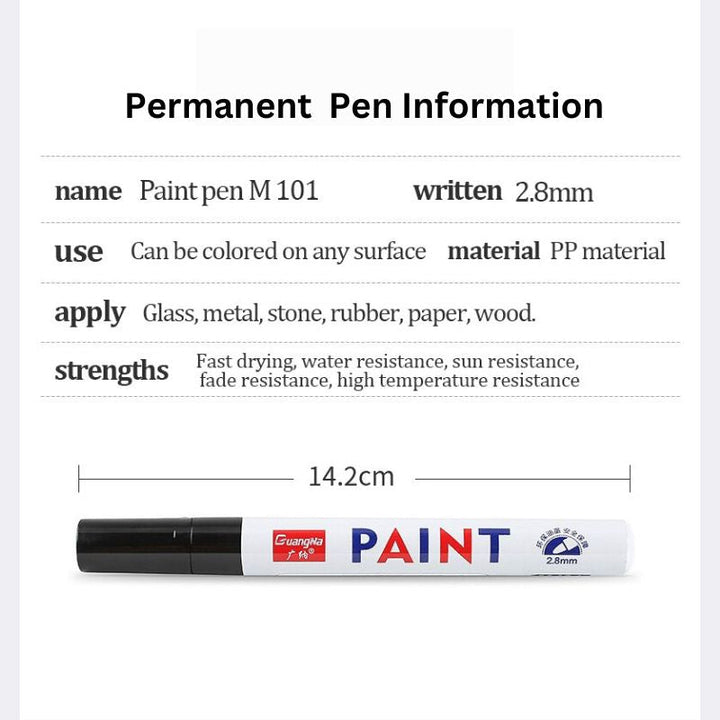 Vanntett Permanent Dekk Maling Penn Luvikno