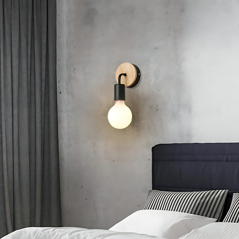 LumiEra - Elegant vegglampe laget av jern og tre i nordisk stil | Luvikno