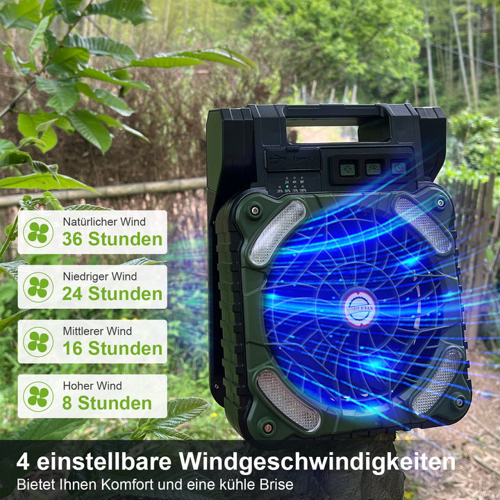 Bærbar solcelle campingvifte LED-lampe | Luvikno