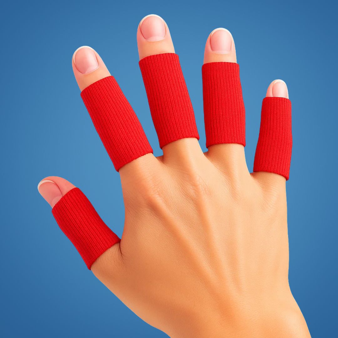 FlexiGuard | Fingerbeskyttelsessleeves – Skadeforebygging – Pustende tettsittende passform - Holder sår og bandasjer på plass – Sport og daglig komfort Luvikno