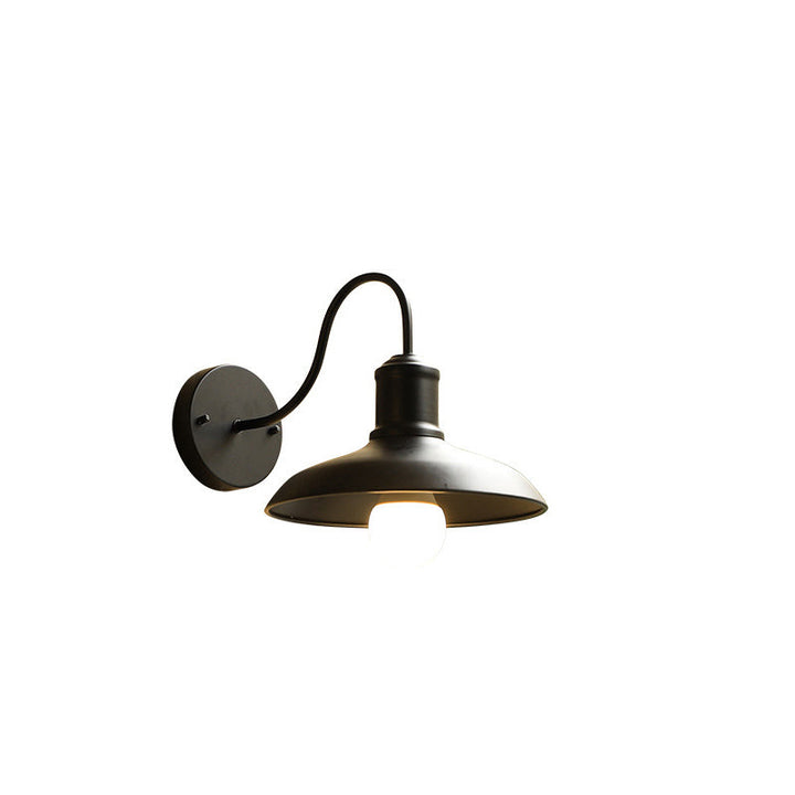 Retro Loft Dome Jern Utendørs Vanntett 1-Lyskilde Buet Arm Vegglampe | Luvikno