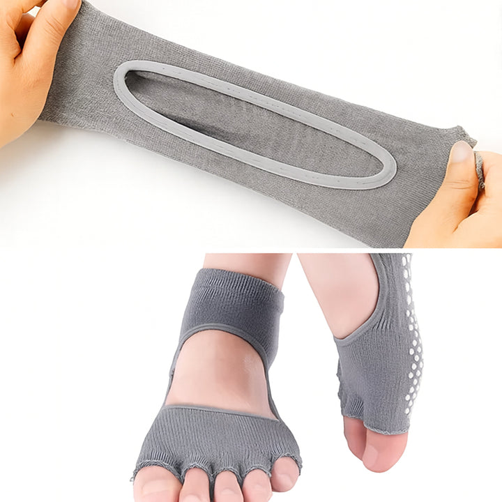 Slip Yoga Grip Socks – Åpen Tå & Pustende – Gummiert Såle for Kvinner – Stabilitet Balanse Komfort i Yoga & Pilates Luvikno