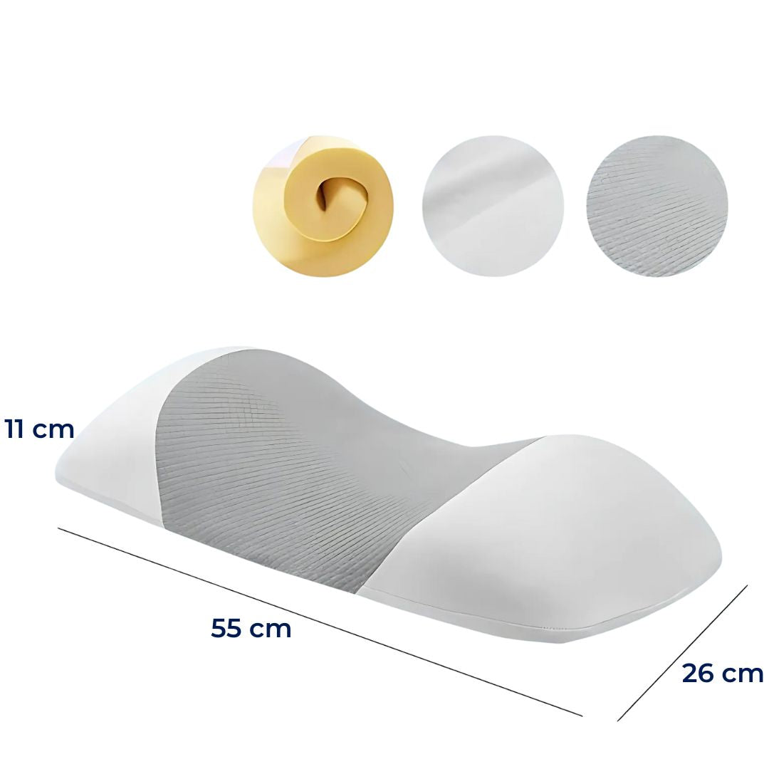 SpineEase | Lumbal støtte minneskum pute – Rygg smerte lindring – Pustende trekk – Ergonomisk søvn hjelp Luvikno