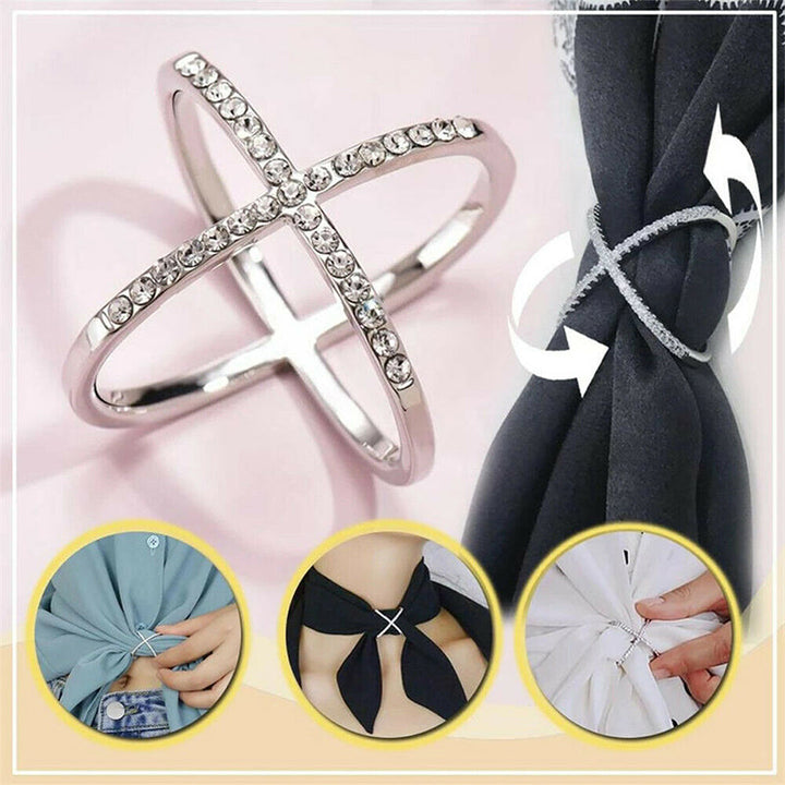 Skjerf Loop Ring Rhinestone Inngjelt | Luvikno