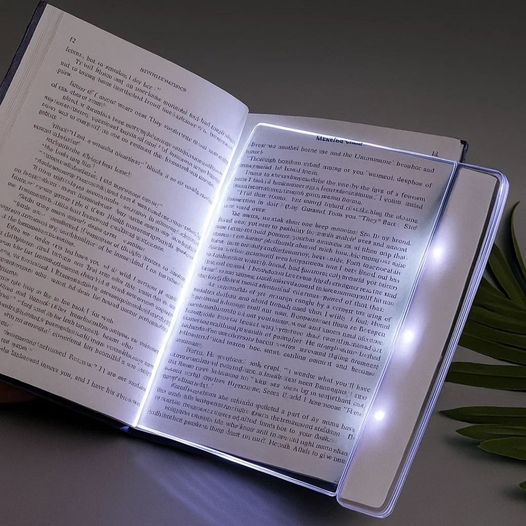 PageGlow | Flat LED Boklys – Blendingfritt Fullside Belysning – Slank Bærbar Design – Øyevennlig for Reisende & Sengetidslesere Luvikno