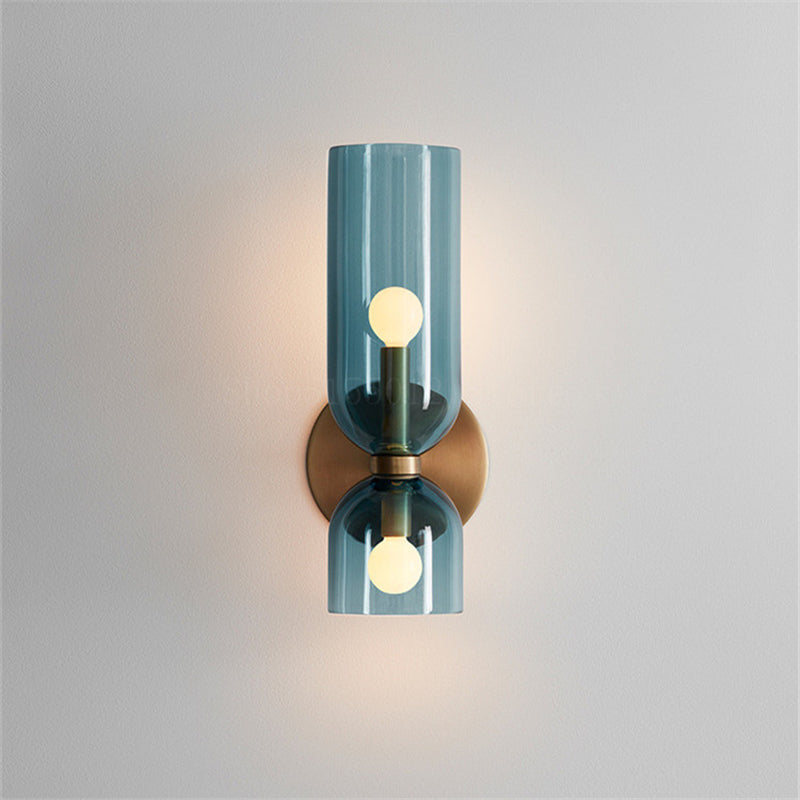 Glassvegglys med dobbel lampe_design Luvikno