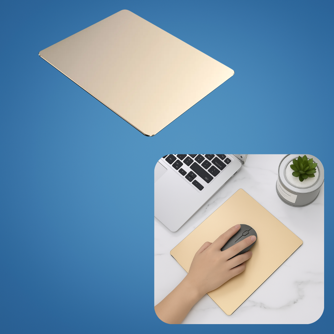 Precision Glide – Rigid Aluminium – Non-Slip Stability – Durable Easy-Clean Surface – Work & Gaming Use Luvikno