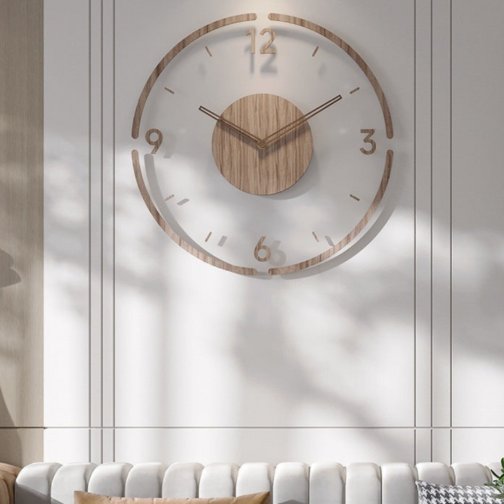 35cm Nordisk Minimalistisk Veggklokke laget av massivt tre | Luvikno