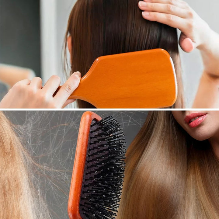 Static Detangling Brush – Frizz Control – Air Cushion Pad – Reduces Breakage – Adds Smooth, Shiny & Healthy-Looking Hair Luvikno