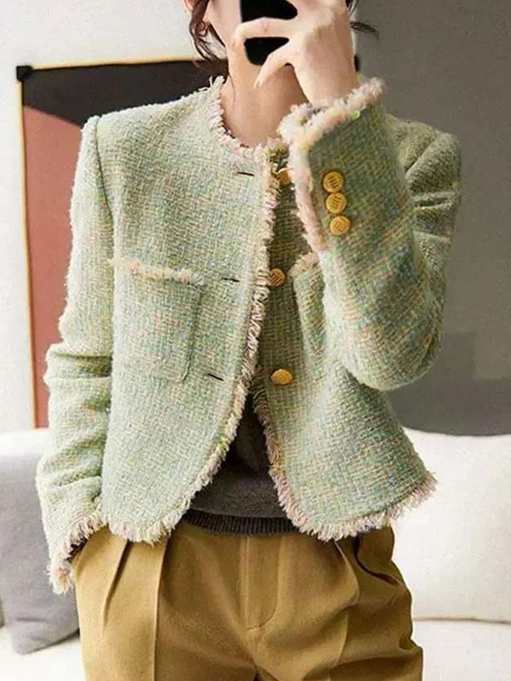 Luvik | Stilig Rund Hals Tweed Jakke