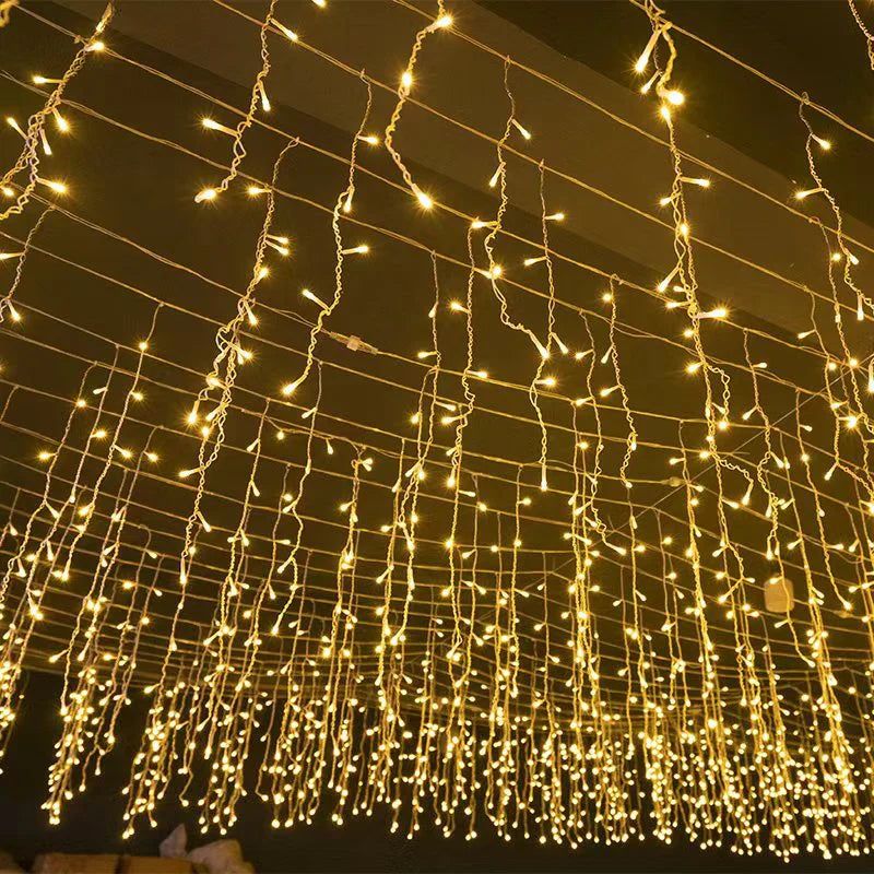 Luvikno | 50m LED Istapp Gardinlys – 36V Lavspent Julelys Utendørs Vanntett