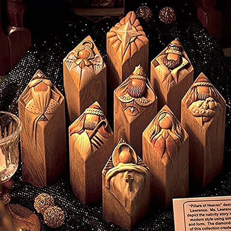 Heaven Nativity Tree Pillar Statues | Luvikno