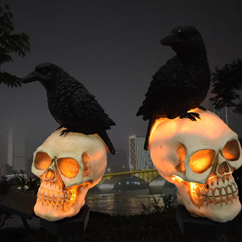 Luvikno | Halloween Solenergisk Hodeskalle Kråke Dekorative Lys