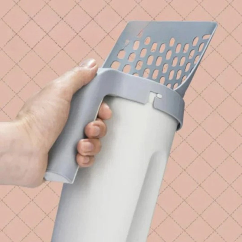Selvrensende kattetoalett med integrert pose-dispenser Luvikno