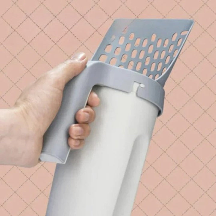 Selvrensende kattetoalett med integrert pose-dispenser Luvikno